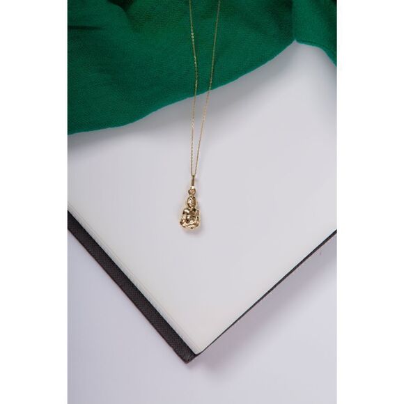 14k Real Gold Buddha Pendant | Birthday Gift | Everyday Jewelry | Unique Charm | - Picture 5 of 5